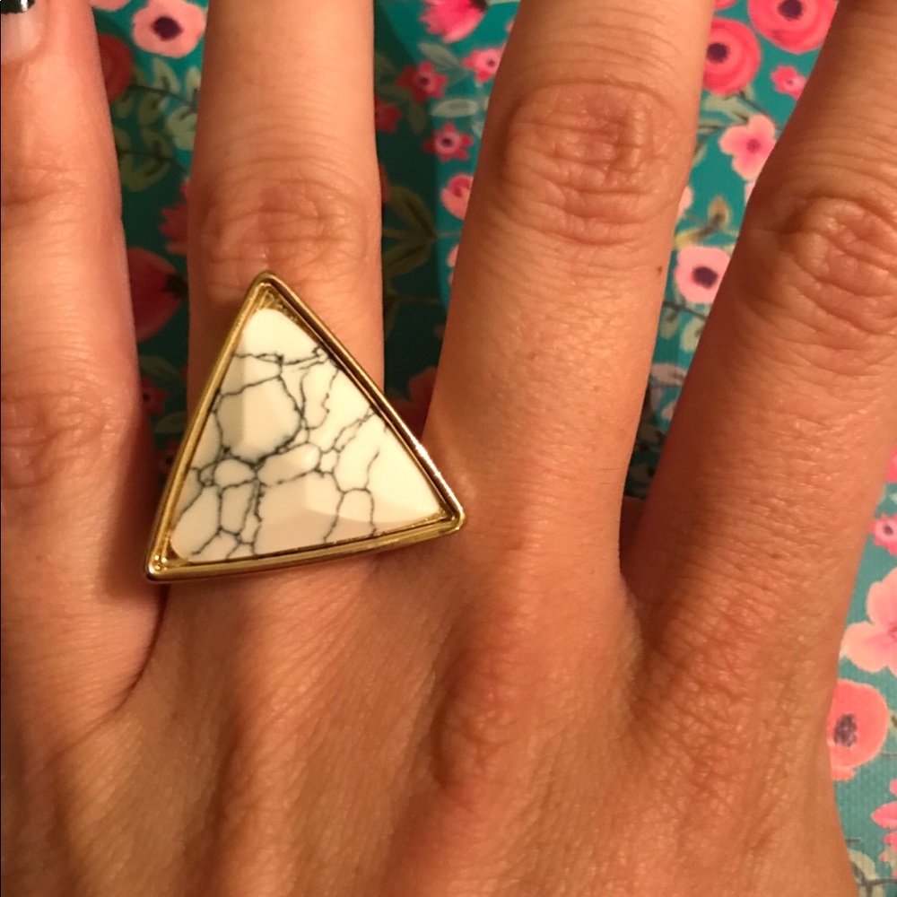 Marble Triangle Ring